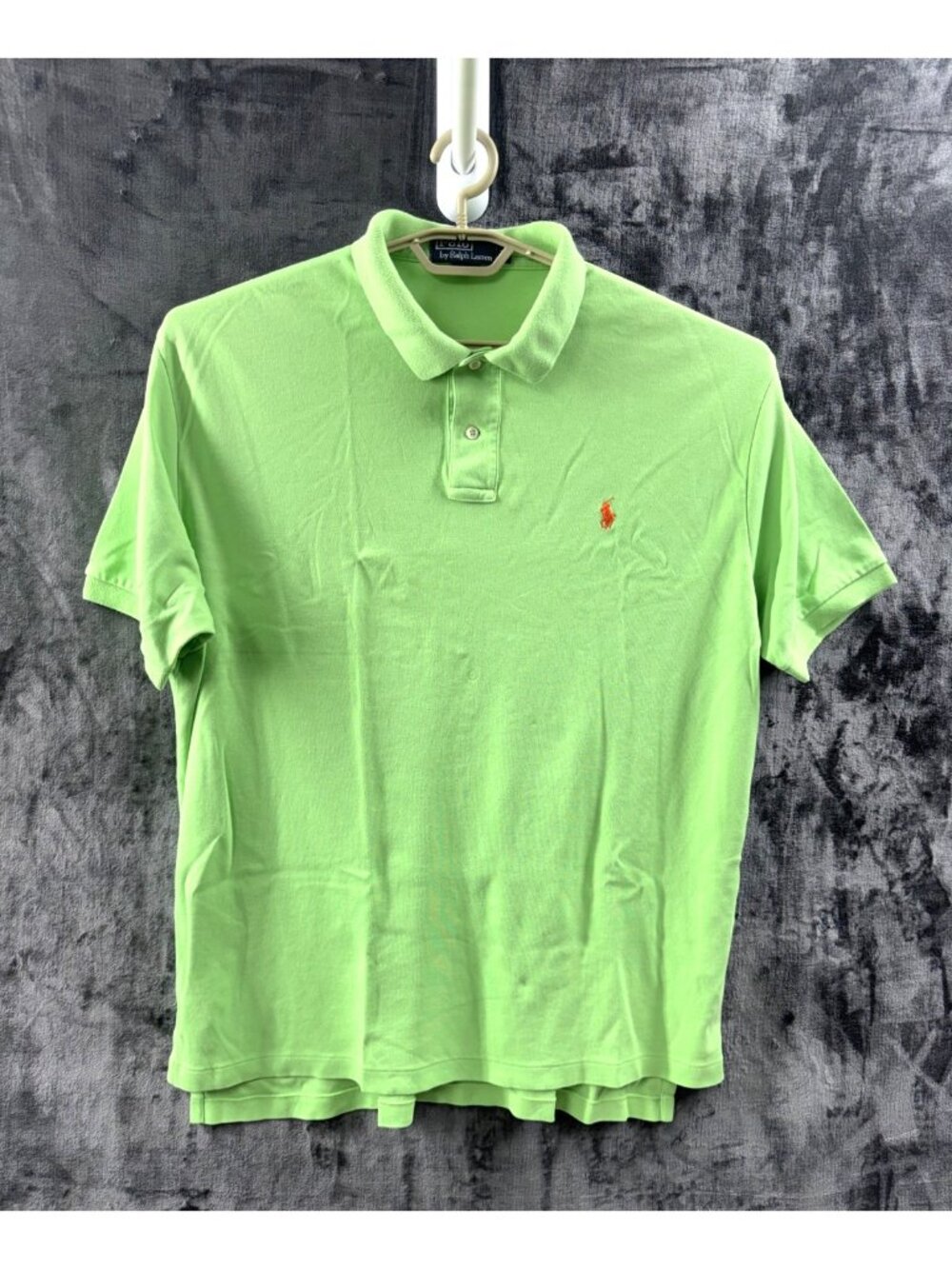 Polo Ralph Lauren Lime Green Polo Shirt Men's Size XL Orange Pony Casual Resort